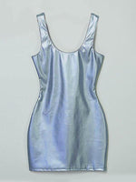 Mini Jurk met Scoop Hals en Effen Kleur - Mini Dresses - Jurkjes.co