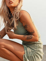 Mini Jurk met Slim Fit en Effen Kleur - Mini Dresses - Jurkjes.co