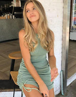 Mini Jurk met Slim Fit en Effen Kleur - Mini Dresses - Jurkjes.co