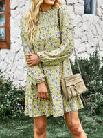 Mini Jurk met Smock-detail en Bloemenprint - Mini Dresses - Jurkjes.co