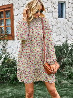Mini Jurk met Smock-detail en Bloemenprint - Mini Dresses - Jurkjes.co
