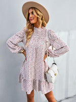 Mini Jurk met Smock-detail en Bloemenprint - Mini Dresses - Jurkjes.co