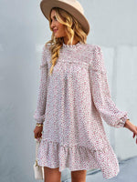 Mini Jurk met Smock-detail en Bloemenprint - Mini Dresses - Jurkjes.co