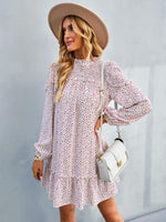 Mini Jurk met Smock-detail en Bloemenprint - Mini Dresses - Jurkjes.co