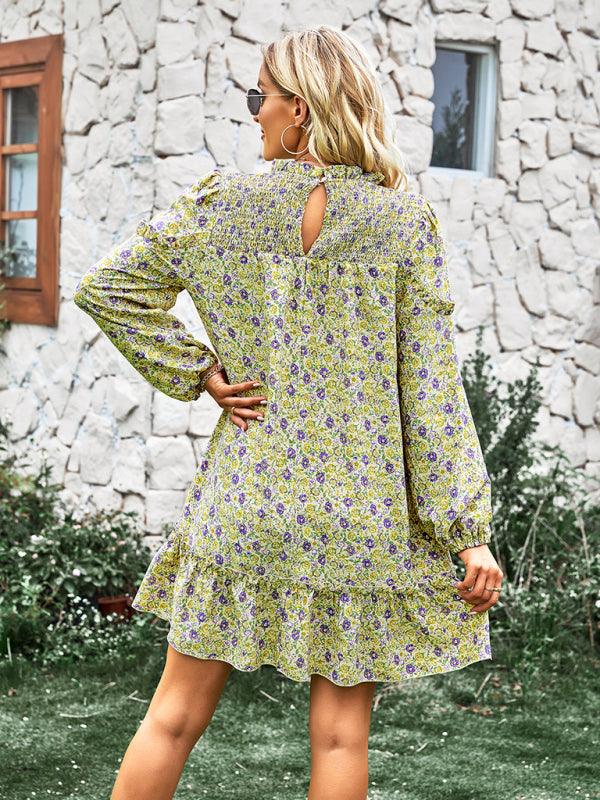 Mini Jurk met Smock-detail en Bloemenprint - Mini Dresses - Jurkjes.co
