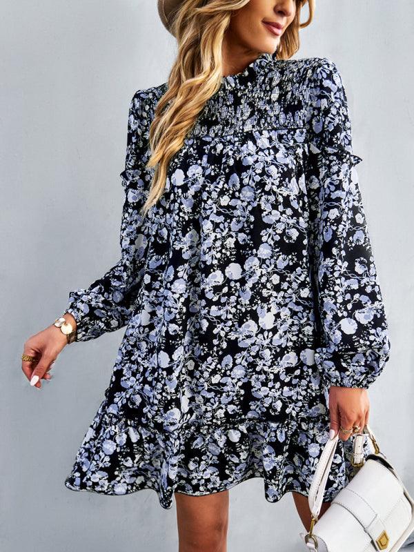 Mini Jurk met Smock-detail en Bloemenprint - Mini Dresses - Jurkjes.co
