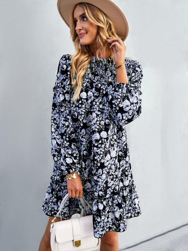 Mini Jurk met Smock-detail en Bloemenprint - Mini Dresses - Jurkjes.co