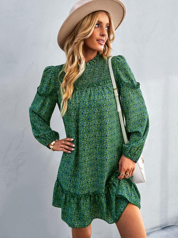 Mini Jurk met Smock-detail en Bloemenprint - Mini Dresses - Jurkjes.co