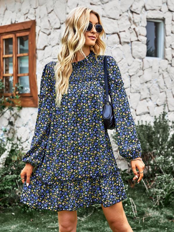 Mini Jurk met Smock-detail en Bloemenprint - Mini Dresses - Jurkjes.co