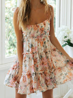 Mini Jurk met Spaghetti Bandjes en Bloemenprint - Mini Dresses - Jurkjes.co