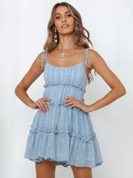 Mini Jurk met Spaghetti Bandjes en Bloemenprint - Mini Dresses - Jurkjes.co