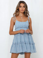 Mini Jurk met Spaghetti Bandjes en Bloemenprint - Mini Dresses - Jurkjes.co