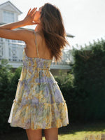 Mini Jurk met Spaghetti Bandjes en Bloemenprint - Mini Dresses - Jurkjes.co