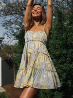 Mini Jurk met Spaghetti Bandjes en Bloemenprint - Mini Dresses - Jurkjes.co