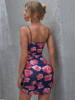 Mini Jurk met Spaghetti Bandjes en Bloemenprint - Mini Dresses - Jurkjes.co