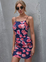 Mini Jurk met Spaghetti Bandjes en Bloemenprint - Mini Dresses - Jurkjes.co