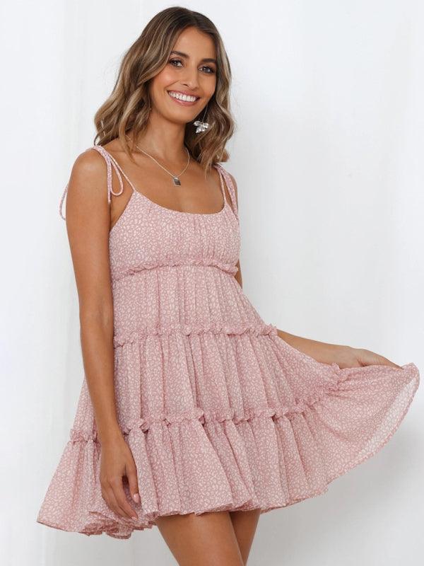 Mini Jurk met Spaghetti Bandjes en Bloemenprint - Mini Dresses - Jurkjes.co