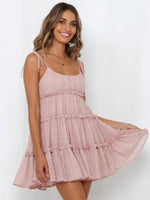 Mini Jurk met Spaghetti Bandjes en Bloemenprint - Mini Dresses - Jurkjes.co