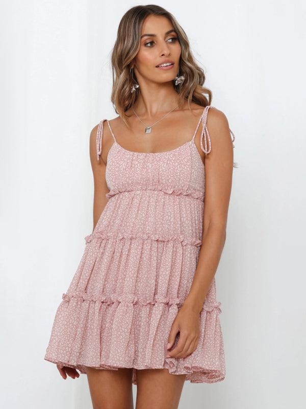 Mini Jurk met Spaghetti Bandjes en Bloemenprint - Mini Dresses - Jurkjes.co