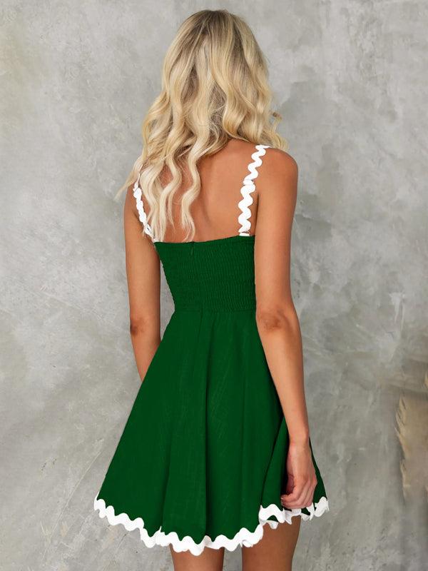 Mini Jurk met Spaghetti Bandjes en Flared Rok - Mini Dresses - Jurkjes.co