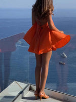 Mini Jurk met Spaghetti Bandjes en Open Rug - Mini Dresses - Jurkjes.co