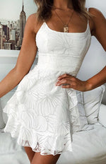 Mini Jurk met Spaghettibandjes en Bloemenprint - Mini Dresses - Jurkjes.co