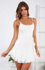 Mini Jurk met Spaghettibandjes en Bloemenprint - Mini Dresses - Jurkjes.co