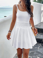 Mini Jurk met Spaghettibandjes en Elastische Taille - Group2 - Jurkjes.co