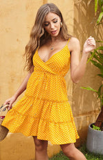 Mini Jurk met Spaghettibandjes en Polka Dots - Mini Dresses - Jurkjes.co