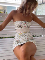 Mini Jurk met Strapless Bloemenprint - Group13 - Jurkjes.co