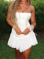 Mini Jurk met Strapless Ontwerp - Mini Dresses - Jurkjes.co