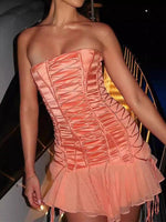 Mini Jurk met Strapless Ontwerp - Mini Dresses - Jurkjes.co