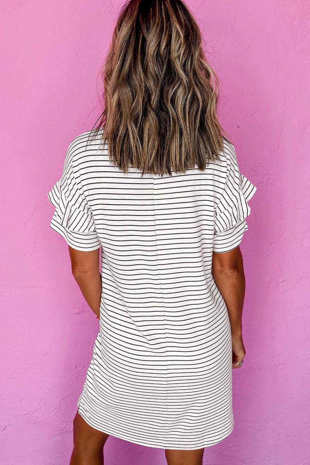 Mini Jurk met Streepdesign - T Shirt Dresses - Jurkjes.co
