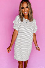 Mini Jurk met Streepdesign - T Shirt Dresses - Jurkjes.co