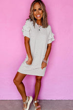Mini Jurk met Streepdesign - T Shirt Dresses - Jurkjes.co