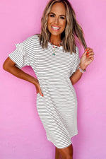 Mini Jurk met Streepdesign - T Shirt Dresses - Jurkjes.co