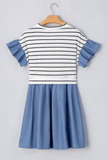 Mini Jurk met Strepen en Ruffles - Mini Dresses - Jurkjes.co