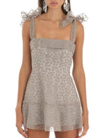 Mini Jurk met Strikbandjes en Bloemenprint - Mini Dresses - Jurkjes.co