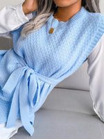 Mini Jurk met Strikceintuur en Textuur - Mini Dresses - Jurkjes.co