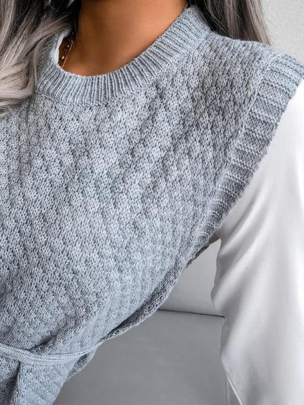 Mini Jurk met Strikceintuur en Textuur - Mini Dresses - Jurkjes.co