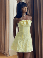 Mini Jurk met Strikdetail en Elastische Taille - Mini Dresses - Jurkjes.co