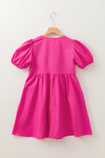 Mini Jurk met Strikdetail en Puff Mouwen - Mini Dresses - Jurkjes.co