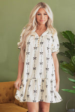 Mini Jurk met Strikpatroon - Mini Dresses - Jurkjes.co