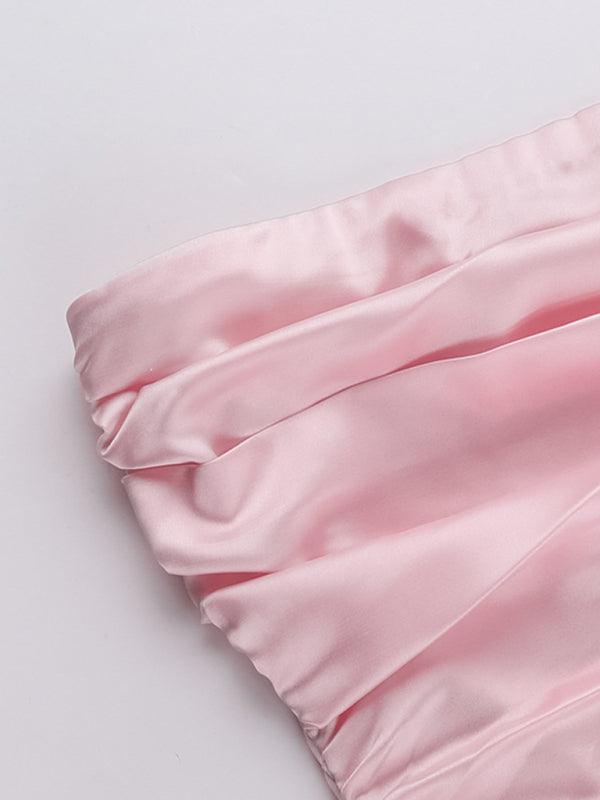 Mini Jurk met Tube Top en Effen Kleur - Mini Dresses - Jurkjes.co