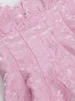 Mini Jurk met V-hals en Bloemenjacquard - Mini Dresses - Jurkjes.co