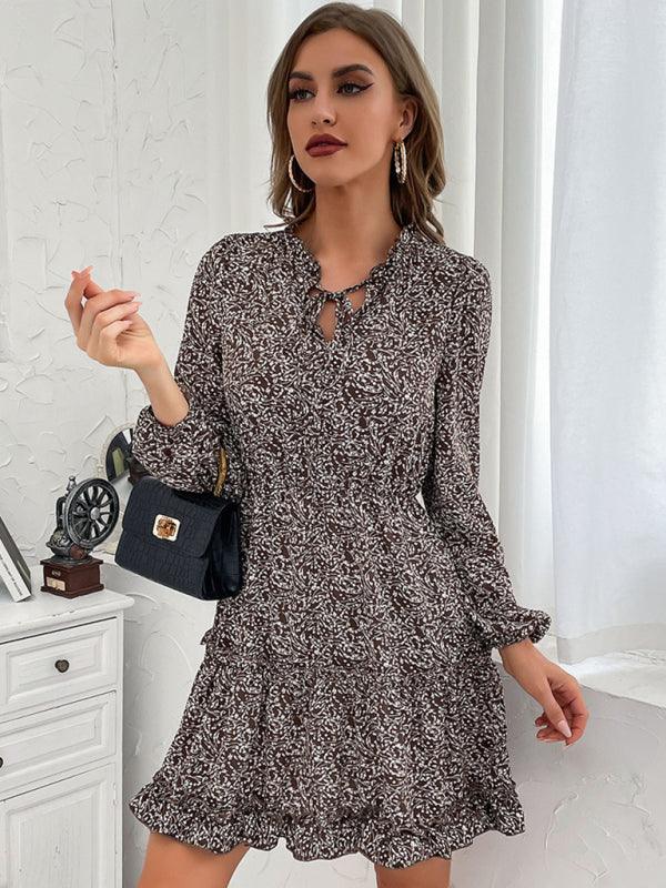 Mini Jurk met V-hals en Bloemenprint - Group10 - Jurkjes.co