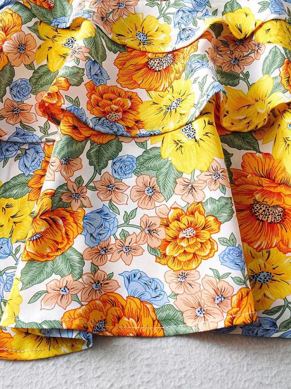 Mini Jurk met V-hals en Bloemenprint - Group14 - Jurkjes.co