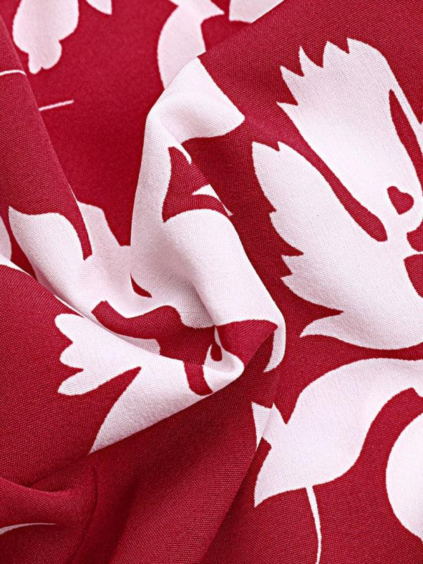 Mini Jurk met V-hals en Bloemenprint - Group3 - Jurkjes.co