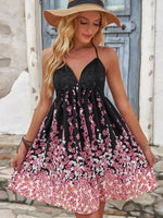 Mini Jurk met V-hals en Bloemenprint - Mini Dresses - Jurkjes.co