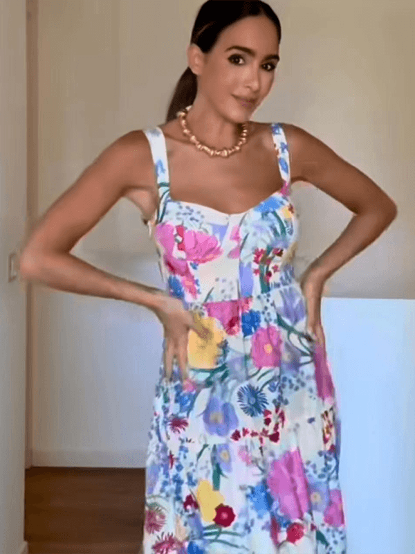 Mini Jurk met V-hals en Bloemenprint - Mini Dresses - Jurkjes.co